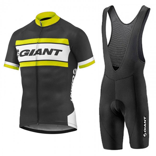 2017 Giant Gelb Schwarz Fahrradbekleidung Satz Radtrikot Kurzarm+Kurz Trägerhose 100STMO 2017 Giant Gelb Schwarz Fahrradbekleidung Satz Radtrikot Kurzarm+Kurz Trägerhose 100STMO