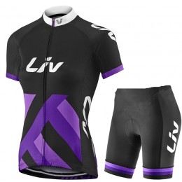 2017 Liv Damen Schwarz-lila Fahrradbekleidung Satz Radtrikot Kurzarm+Kurz Radhose 406UVEX 2017 Liv Damen Schwarz-lila Fahrradbekleidung Satz Radtrikot Kurzarm+Kurz Radhose 406UVEX