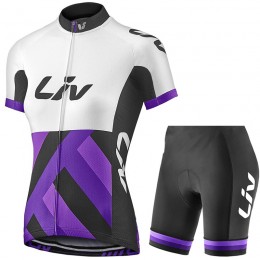 2017 Liv Damen Weiß-lila Fahrradbekleidung Satz Radtrikot Kurzarm+Kurz Radhose 473OJAM 2017 Liv Damen Weiß-lila Fahrradbekleidung Satz Radtrikot Kurzarm+Kurz Radhose 473OJAM