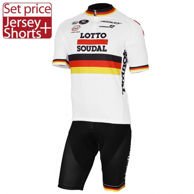 2017 LOTTO SOUDAL Germany Weiß Fahrradbekleidung Satz Radtrikot Kurzarm+Kurz Radhose 549QATI 2017 LOTTO SOUDAL Germany Weiß Fahrradbekleidung Satz Radtrikot Kurzarm+Kurz Radhose 549QATI
