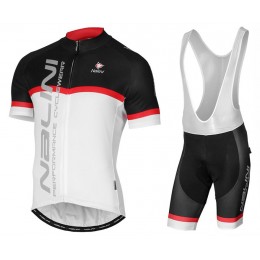2017 Nalini PRO Brivio Schwarz-Weiß Fahrradbekleidung Satz Radtrikot Kurzarm+Kurz Trägerhose 488CBLS