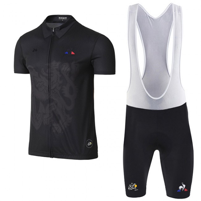 2017 Tour de France Schwarz Fahrradbekleidung Satz Radtrikot Kurzarm+Kurz Trägerhose 131ODFO 2017 Tour de France Schwarz Fahrradbekleidung Satz Radtrikot Kurzarm+Kurz Trägerhose 131ODFO