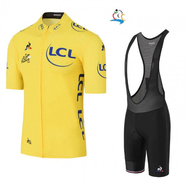 2017 Tour de France Gelb Fahrradbekleidung Satz Radtrikot Kurzarm+Kurz Trägerhose Schwarz 264KRVR 2017 Tour de France Gelb Fahrradbekleidung Satz Radtrikot Kurzarm+Kurz Trägerhose Schwarz 264KRVR