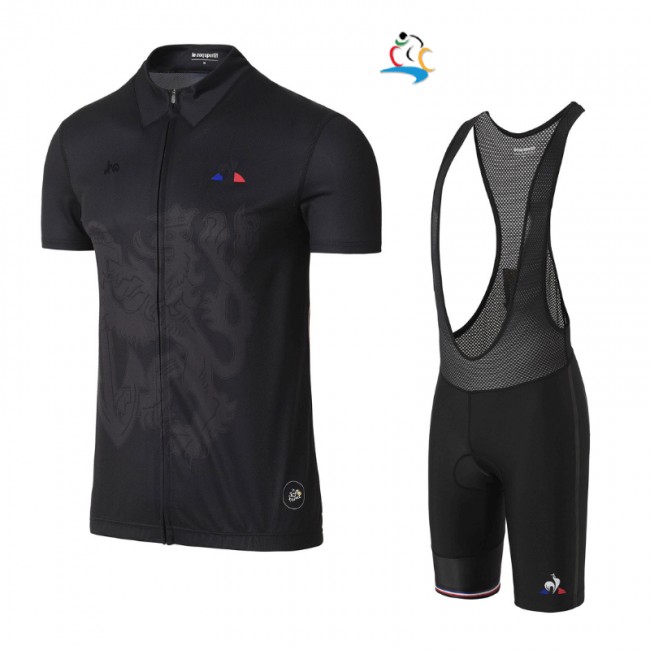 2017 Tour de France Schwarz Fahrradbekleidung Satz Radtrikot Kurzarm+Kurz Trägerhose Schwarz 792EBZO 2017 Tour de France Schwarz Fahrradbekleidung Satz Radtrikot Kurzarm+Kurz Trägerhose Schwarz 792EBZO