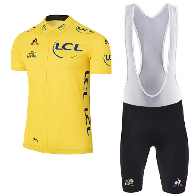 2017 Tour de France Gelb Fahrradbekleidung Satz Radtrikot Kurzarm+Kurz Trägerhose 808OEFH 2017 Tour de France Gelb Fahrradbekleidung Satz Radtrikot Kurzarm+Kurz Trägerhose 808OEFH